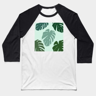 Monstera Leaves Pattern Baseball T-Shirt